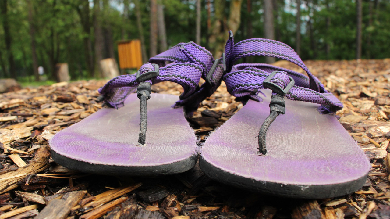 Barefoot sandále Labky - opotrebovanie protišmykovej vrstvy po 650 km