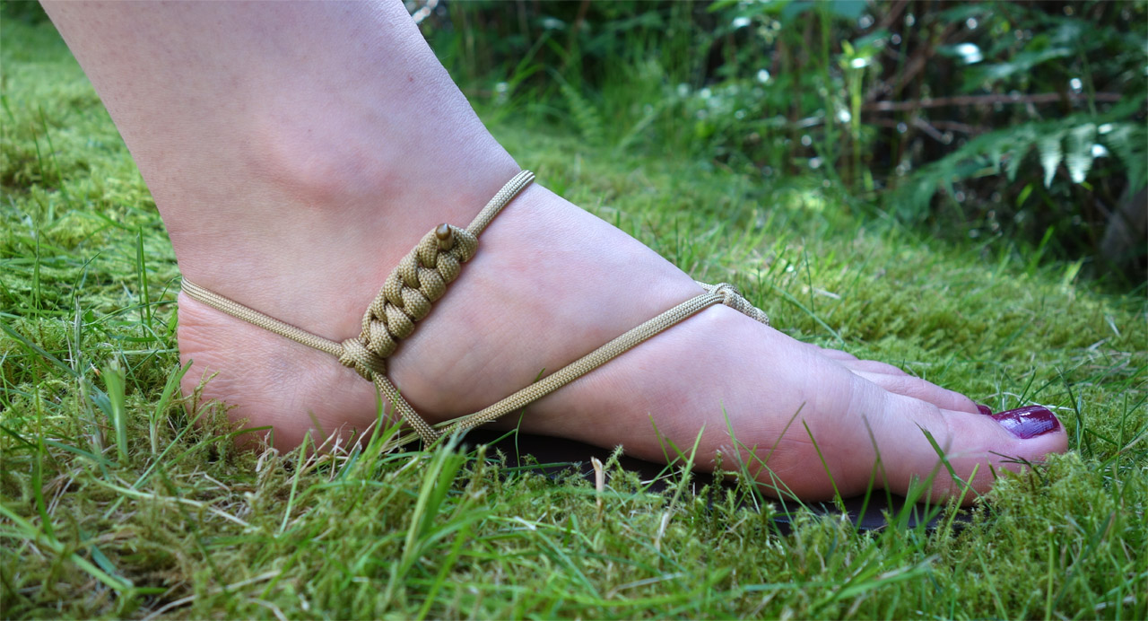 Nastavenie paracordu barefoot sandálov