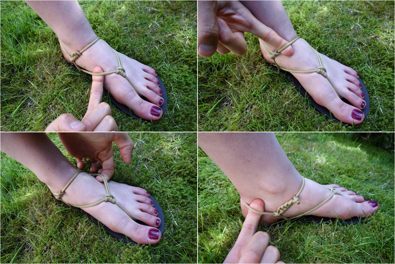 Nastavenie paracordu barefoot sandálov