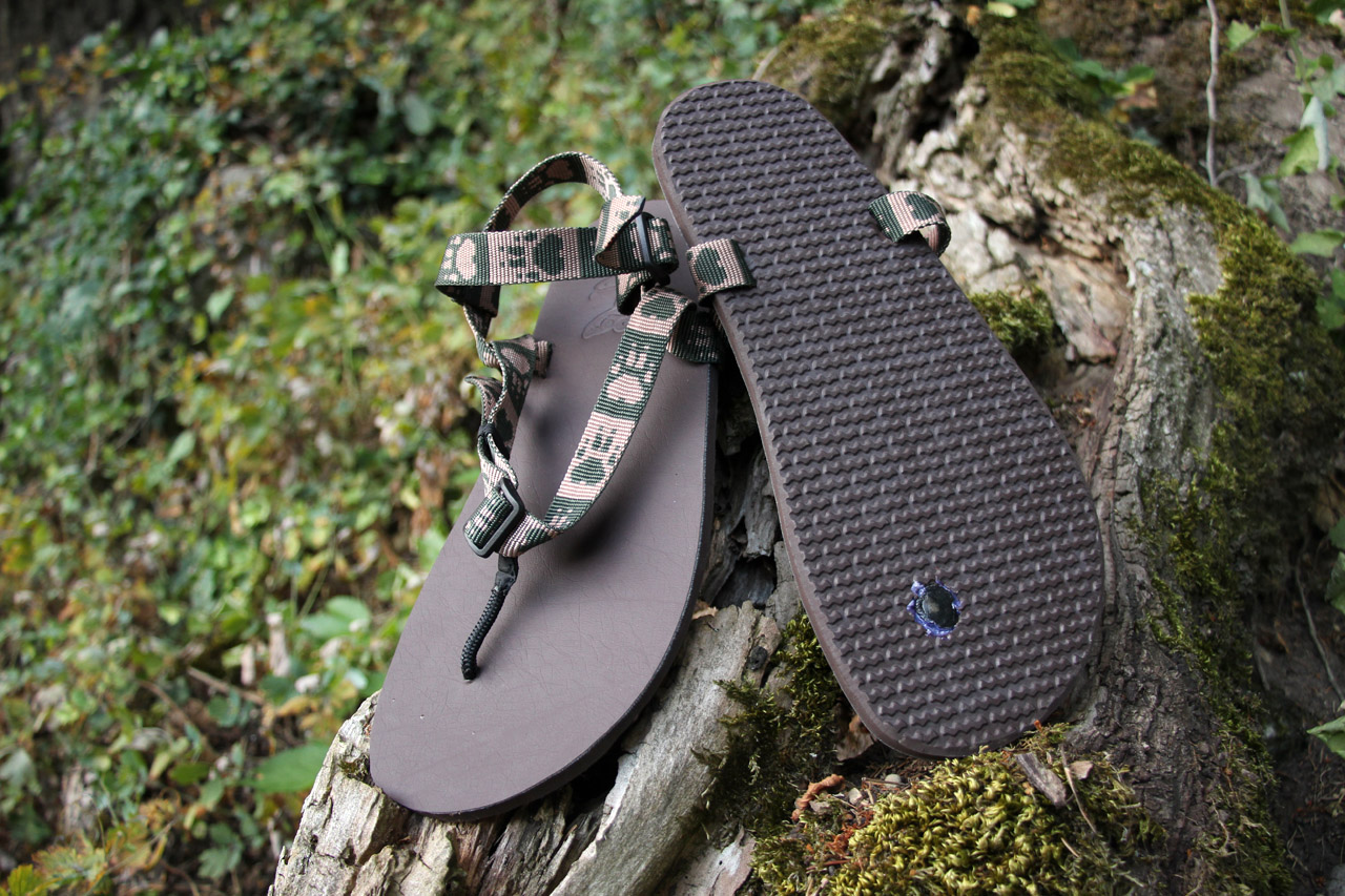 Slovenské barefoot sandále Labky, hnedá podrážka