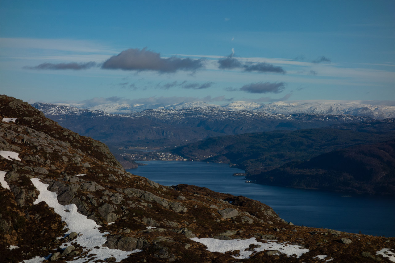 Výhľad z Tyssdalsfjellet, Bergen, Nórsko