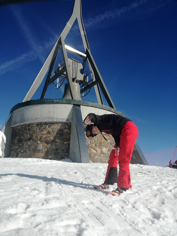Barefoot sandále Labky vyrobené na Slovensku na vrchole Kronplatz v Alpách